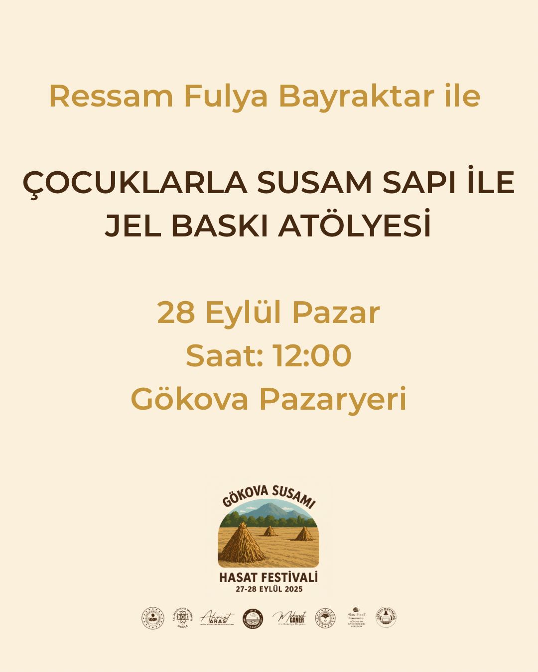 Çocuklarla Susam Sapı ile Jel Baskı Atölyesi